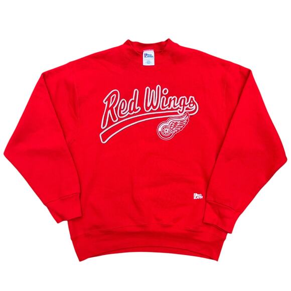 90s Detroit Red Wings Pro Player Crew Neck Sweatshirt Men’s Large Made in USA - Picture 1 of 4
